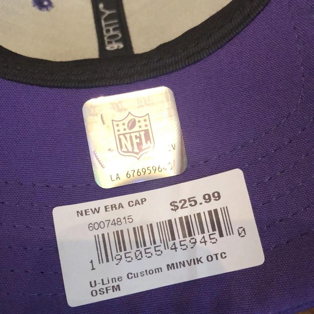 New Era Purple Minnesota Vikings U-Line Custom 9FORTY Adjustable Hat